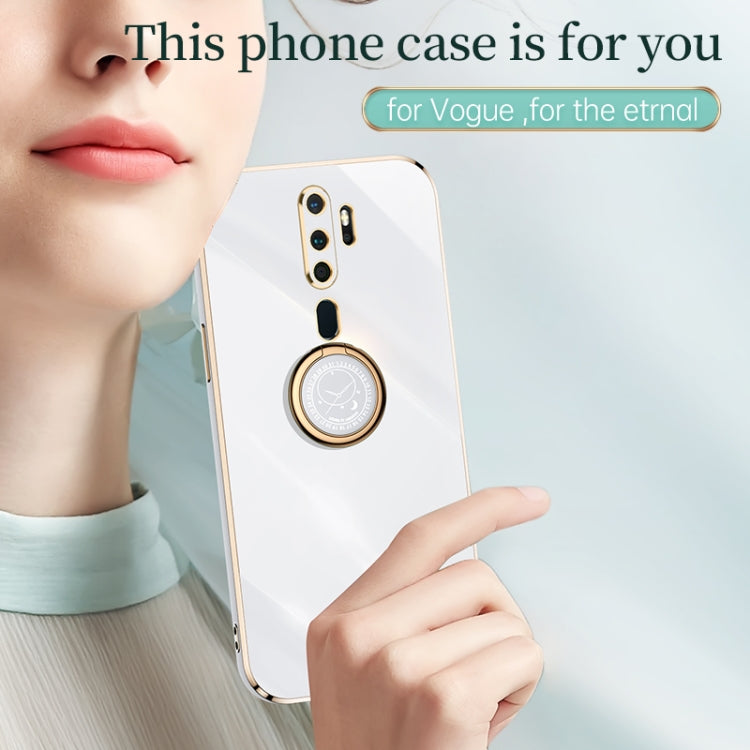 XINLI Straight Edge 6D Electroplate TPU Phone Case with Ring Holder, For OPPO A9 2020 / A11x, For OPPO A15, For OPPO A52, For OPPO A55 5G