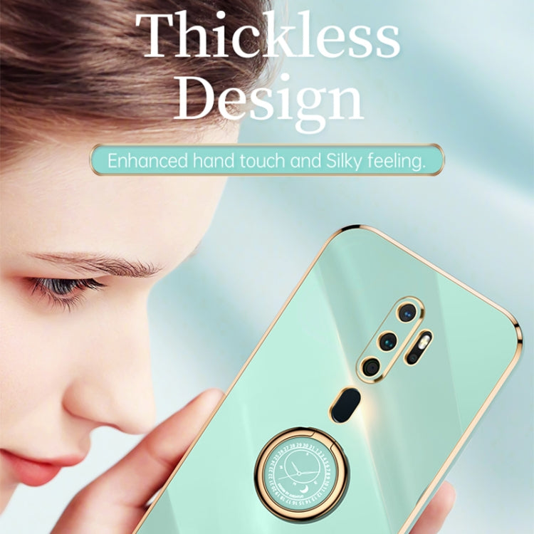 XINLI Straight Edge 6D Electroplate TPU Phone Case with Ring Holder, For OPPO A9 2020 / A11x, For OPPO A15, For OPPO A52, For OPPO A55 5G