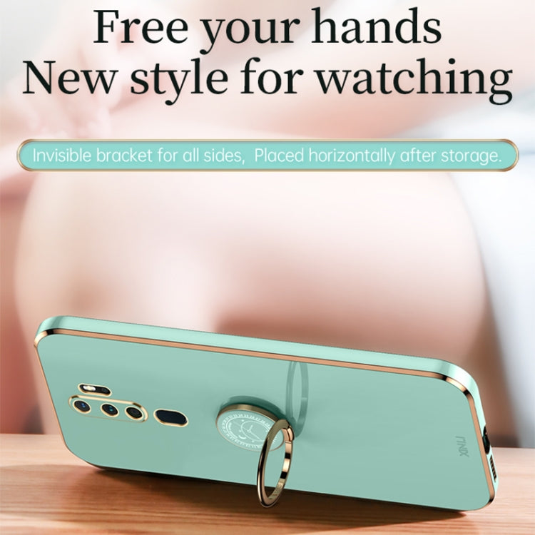 XINLI Straight Edge 6D Electroplate TPU Phone Case with Ring Holder