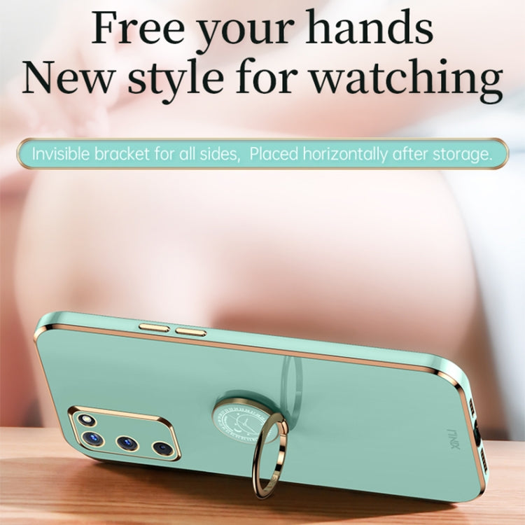 XINLI Straight Edge 6D Electroplate TPU Phone Case with Ring Holder
