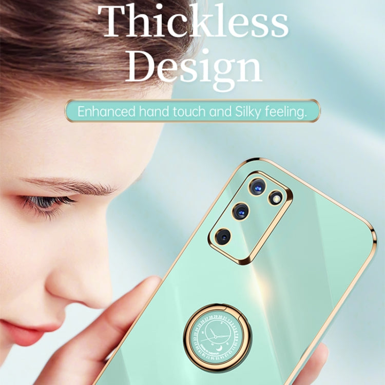 XINLI Straight Edge 6D Electroplate TPU Phone Case with Ring Holder