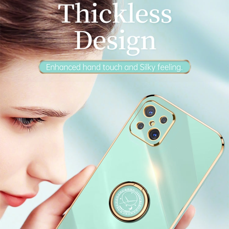 XINLI Straight Edge 6D Electroplate TPU Phone Case with Ring Holder