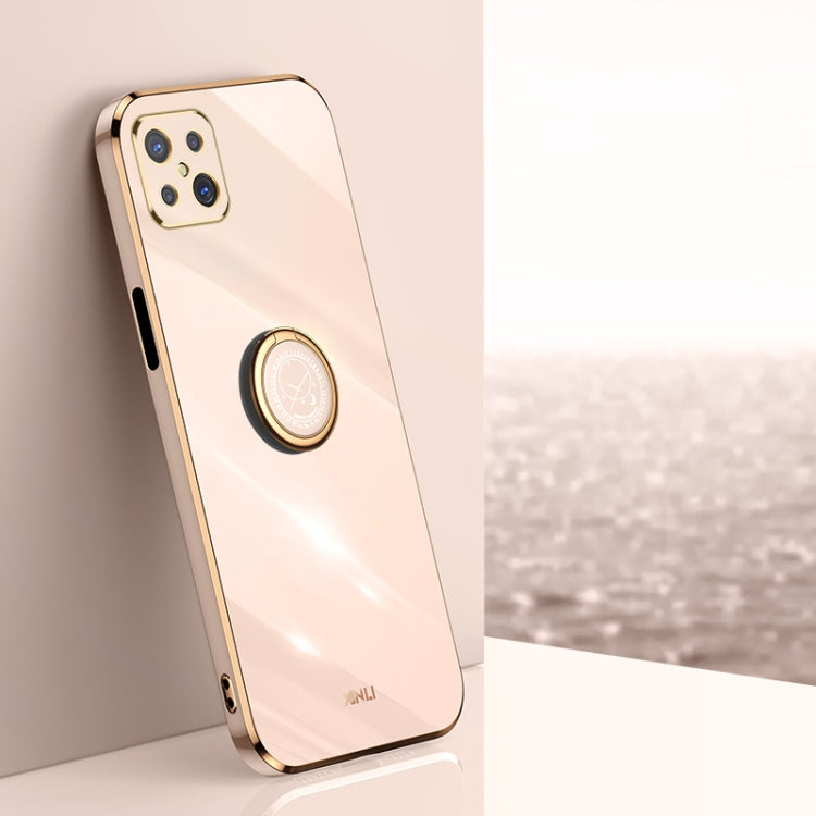 XINLI Straight Edge 6D Electroplate TPU Phone Case with Ring Holder