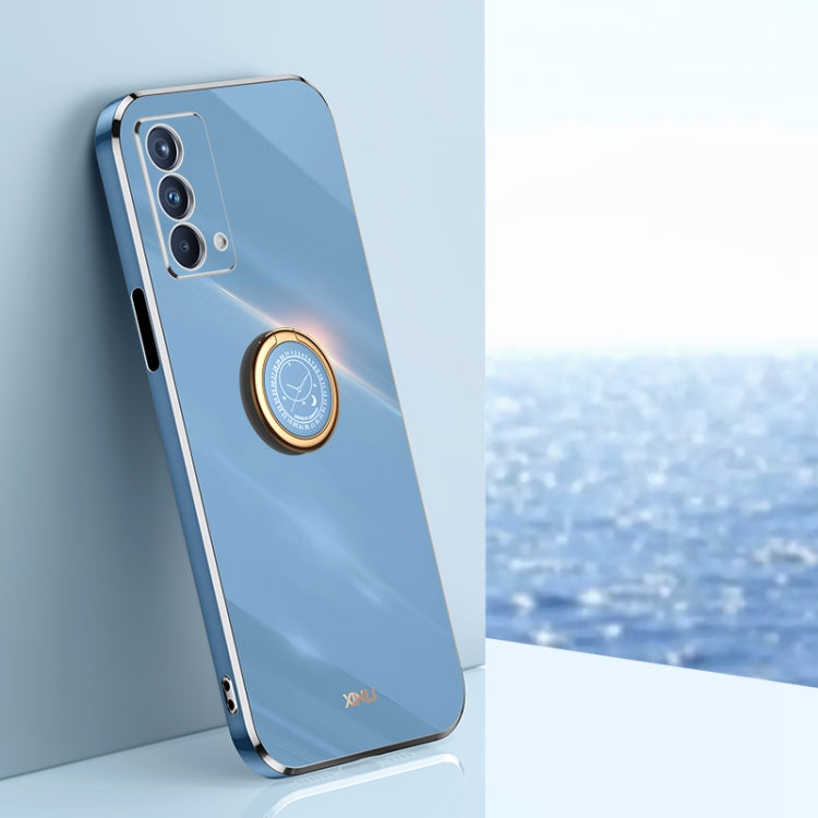 XINLI Straight Edge 6D Electroplate TPU Phone Case with Ring Holder