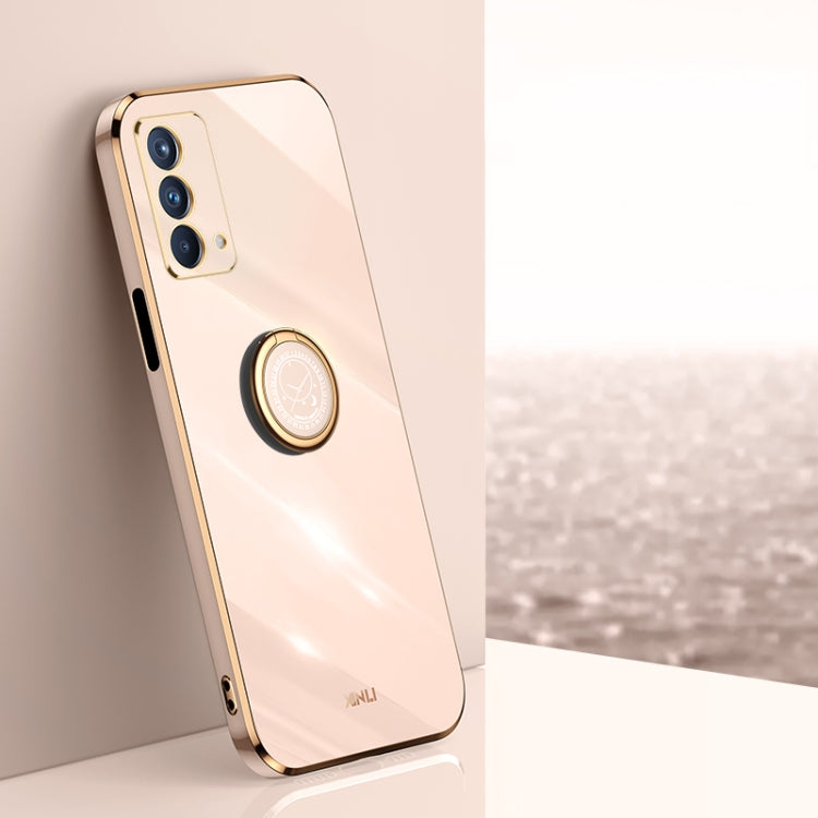 XINLI Straight Edge 6D Electroplate TPU Phone Case with Ring Holder