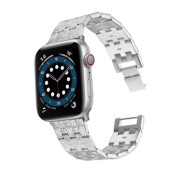 Woven Texture Stainless Steel Replacement Watchband For Apple Watch Series, 7 41mm / 6 &amp; SE &amp; 5 &amp; 4 40mm / 3 &amp; 2 &amp; 1 38mm, 7 45mm / 6 &amp; SE &amp; 5 &amp; 4 44mm / 3 &amp; 2 &amp; 1 42mm