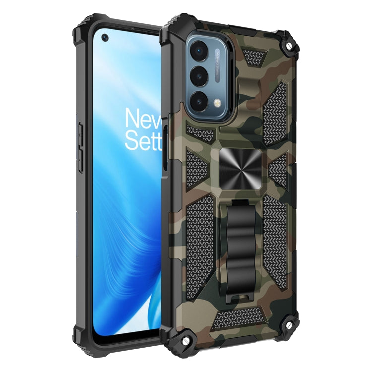 Camouflage Armor Shockproof TPU + PC Magnetic Protective Case with Holder, For OPPO A54 4G / A55 5G