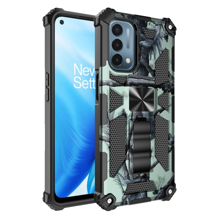 Camouflage Armor Shockproof TPU + PC Magnetic Protective Case with Holder, For OPPO A54 4G / A55 5G