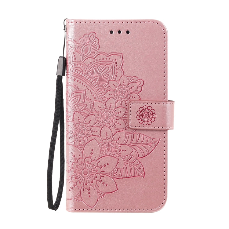 7-petal Flowers Embossing Pattern Horizontal Flip PU Leather Case with Holder & Card Slots & Wallet & Photo Frame, For vivo V21 4G / V21 5G, For vivo V21e, For vivo Y73 2021