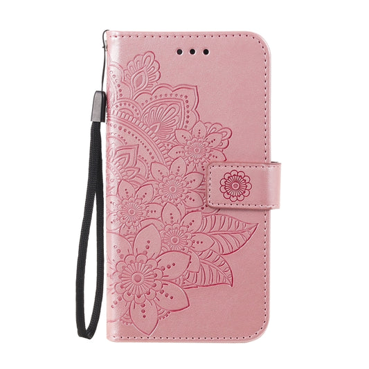 7-petal Flowers Embossing Pattern Horizontal Flip PU Leather Case with Holder &amp; Card Slots &amp; Wallet &amp; Photo Frame, For vivo V21 4G / V21 5G, For vivo V21e, For vivo Y73 2021