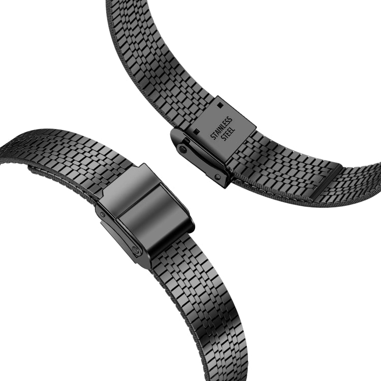 14mm Seven-beads Double Safety Buckle Slim Steel Replacement Strap Watchband For Apple Watch Series, 7 41mm / 6 &amp; SE &amp; 5 &amp; 4 40mm / 3 &amp; 2 &amp; 1 38mm, 7 45mm / 6 &amp; SE &amp; 5 &amp; 4 44mm / 3 &amp; 2 &amp; 1 42mm