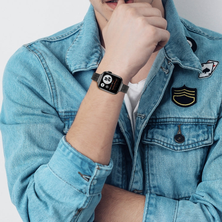 14mm Seven-beads Double Safety Buckle Slim Steel Replacement Strap Watchband For Apple Watch Series, 7 41mm / 6 &amp; SE &amp; 5 &amp; 4 40mm / 3 &amp; 2 &amp; 1 38mm, 7 45mm / 6 &amp; SE &amp; 5 &amp; 4 44mm / 3 &amp; 2 &amp; 1 42mm