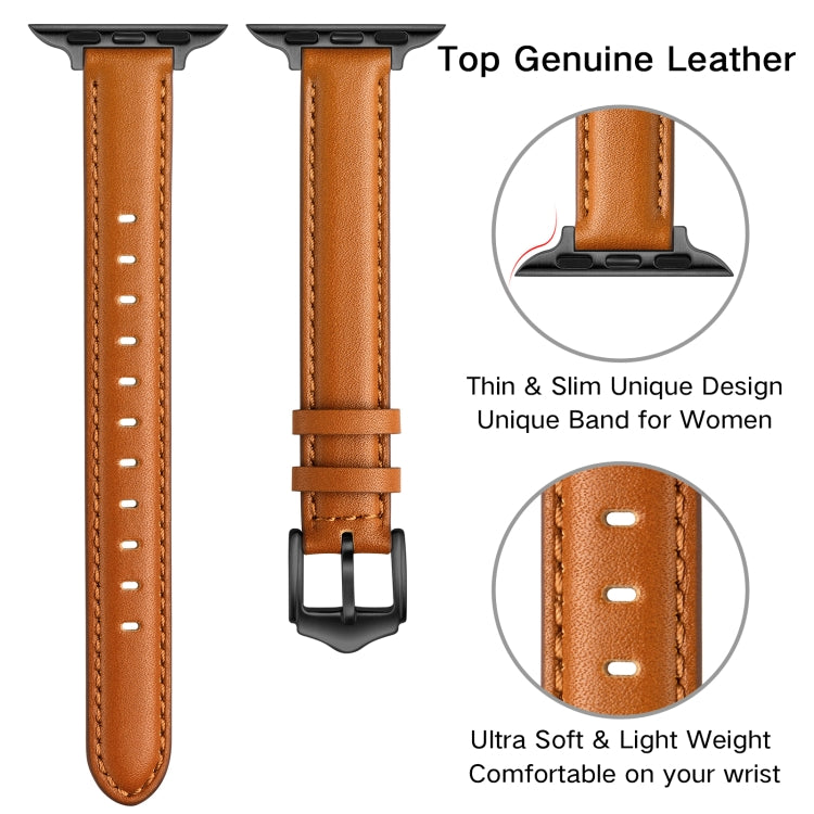 Business Style Leather Replacement Strap Watchband For Apple Watch Series, 7 41mm / 6 &amp; SE &amp; 5 &amp; 4 40mm / 3 &amp; 2 &amp; 1 38mm, 7 45mm / 6 &amp; SE &amp; 5 &amp; 4 44mm / 3 &amp; 2 &amp; 1 42mm