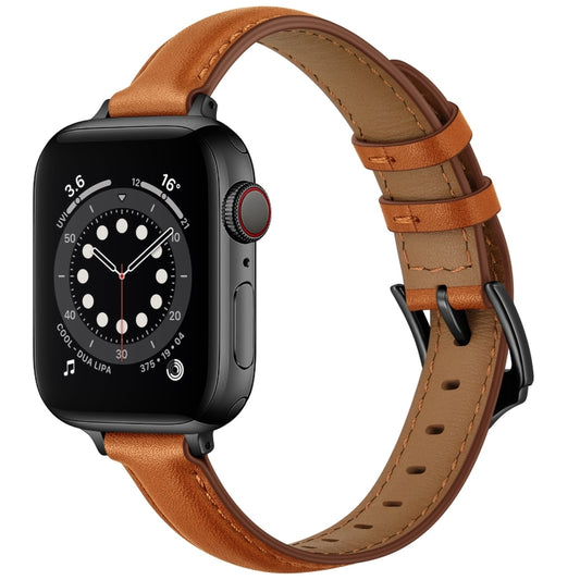 Business Style Leather Replacement Strap Watchband For Apple Watch Series, 7 41mm / 6 & SE & 5 & 4 40mm / 3 & 2 & 1 38mm, 7 45mm / 6 & SE & 5 & 4 44mm / 3 & 2 & 1 42mm