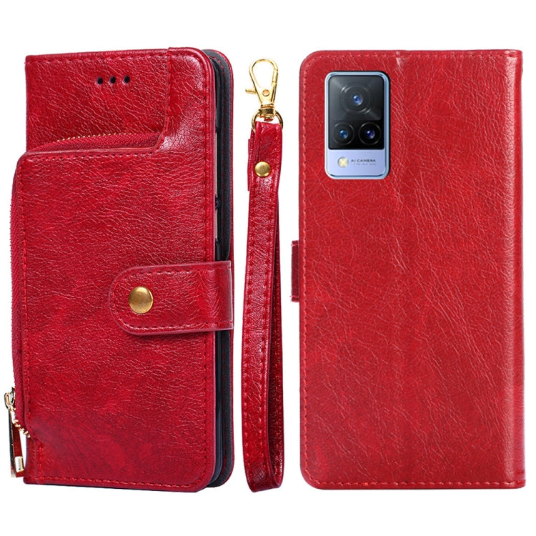 Zipper Bag PU + TPU Horizontal Flip Leather Case with Holder & Card Slot & Wallet & Lanyard, For vivo V21 5G / 4G, For vivo V21e 4G / Y73 2021, For vivo X60 Pro, For vivo Y51 2020 4G, For vivo Y52s 5G, For vivo Y72 5G / iQOO Z3