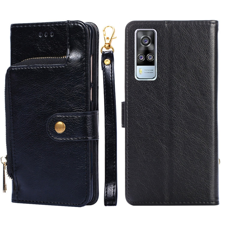 Zipper Bag PU + TPU Horizontal Flip Leather Case with Holder & Card Slot & Wallet & Lanyard, For vivo V21 5G / 4G, For vivo V21e 4G / Y73 2021, For vivo X60 Pro, For vivo Y51 2020 4G, For vivo Y52s 5G, For vivo Y72 5G / iQOO Z3