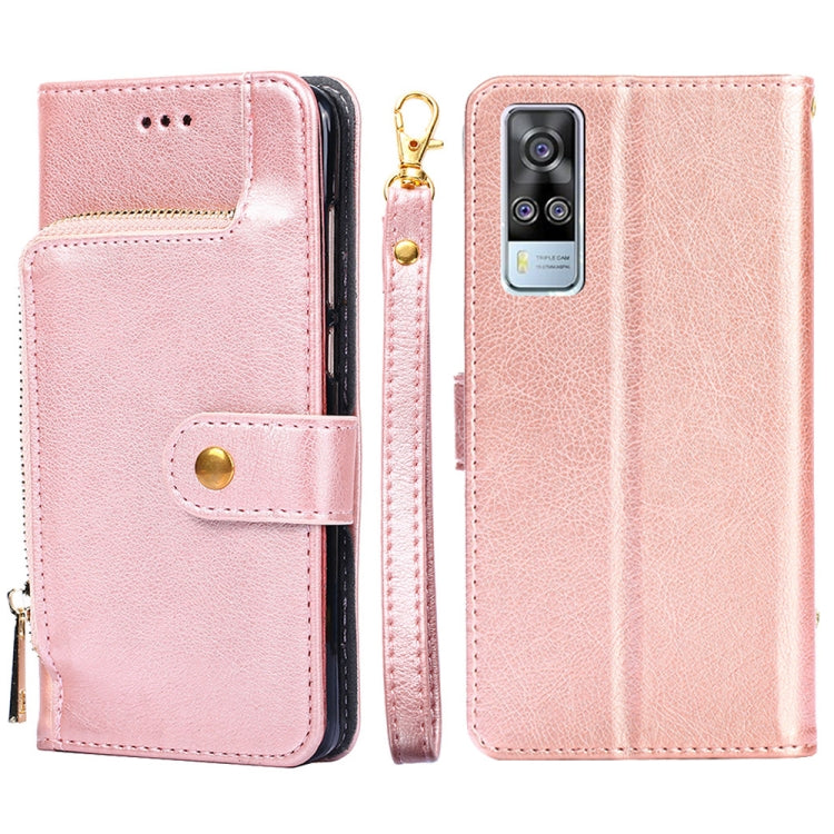 Zipper Bag PU + TPU Horizontal Flip Leather Case with Holder & Card Slot & Wallet & Lanyard, For vivo V21 5G / 4G, For vivo V21e 4G / Y73 2021, For vivo X60 Pro, For vivo Y51 2020 4G, For vivo Y52s 5G, For vivo Y72 5G / iQOO Z3