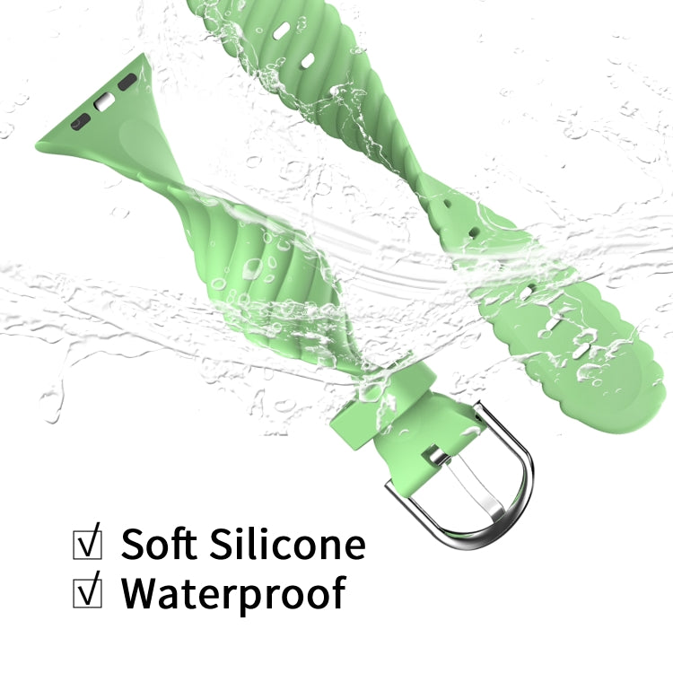 Solid color Twist Silicone Replacement Strap Watchband For Apple Watch Series, 7 41mm / 6 & SE & 5 & 4 40mm / 3 & 2 & 1 38mm, 7 45mm / 6 & SE & 5 & 4 44mm / 3 & 2 & 1 42mm