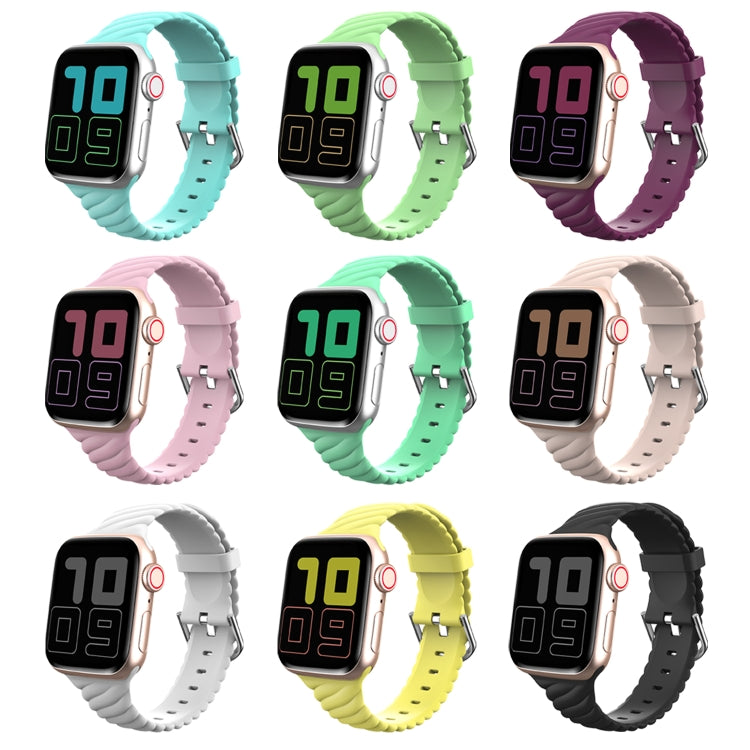 Solid color Twist Silicone Replacement Strap Watchband For Apple Watch Series, 7 41mm / 6 &amp; SE &amp; 5 &amp; 4 40mm / 3 &amp; 2 &amp; 1 38mm, 7 45mm / 6 &amp; SE &amp; 5 &amp; 4 44mm / 3 &amp; 2 &amp; 1 42mm