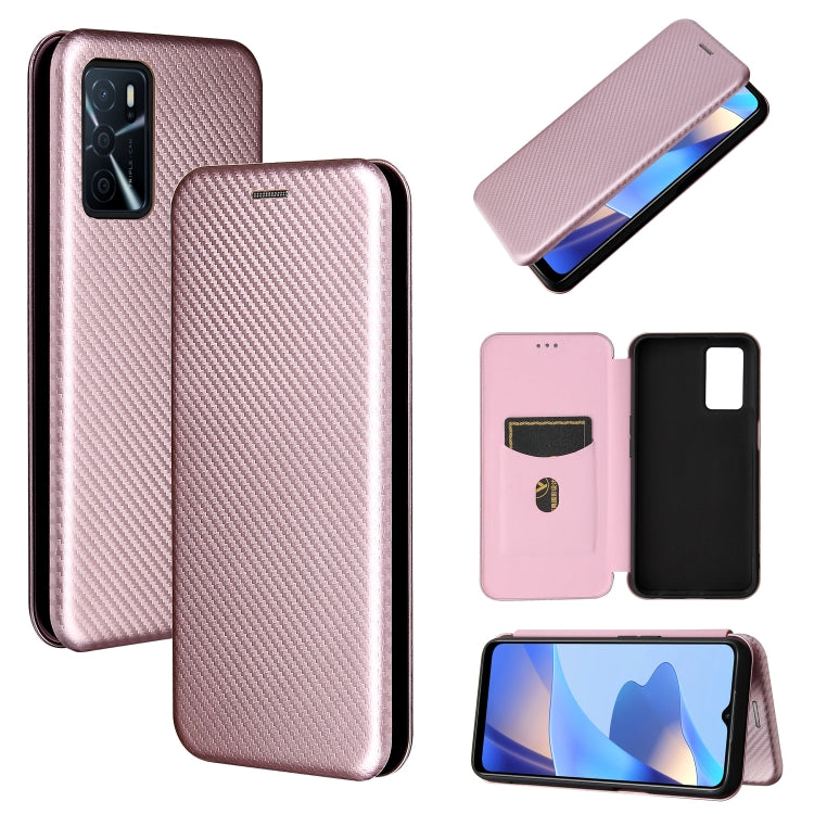 Carbon Fiber Texture Magnetic Horizontal Flip TPU + PC + PU Leather Case with Card Slot, For OPPO A16, For Sharp Aquos Sense 6