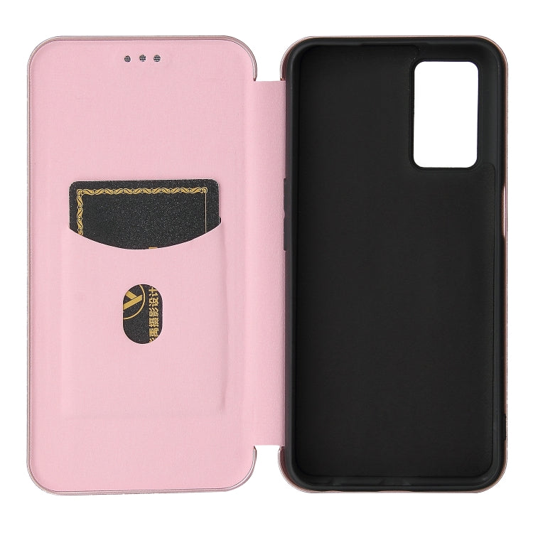 Carbon Fiber Texture Magnetic Horizontal Flip TPU + PC + PU Leather Case with Card Slot, For OPPO A16, For Sharp Aquos Sense 6