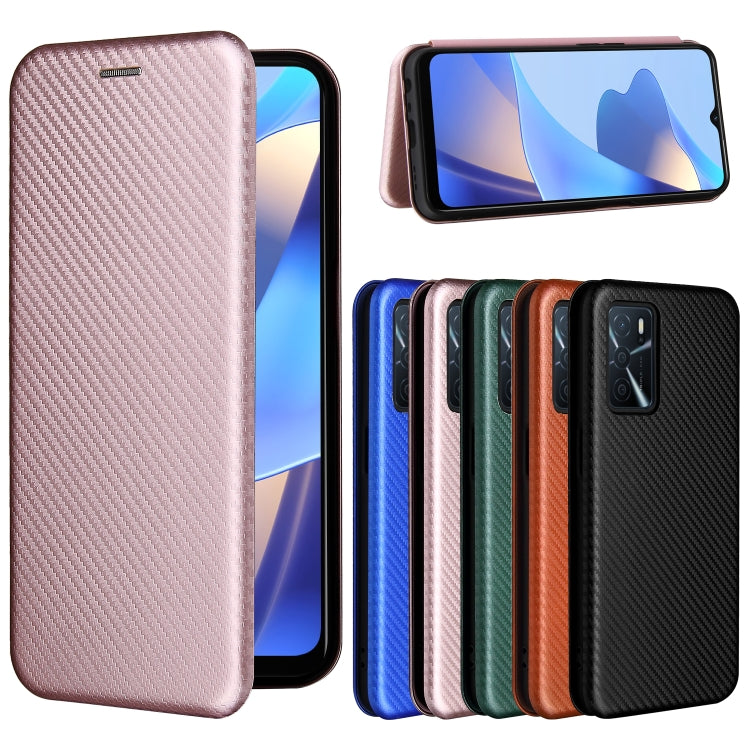 Carbon Fiber Texture Magnetic Horizontal Flip TPU + PC + PU Leather Case with Card Slot, For OPPO A16, For Sharp Aquos Sense 6