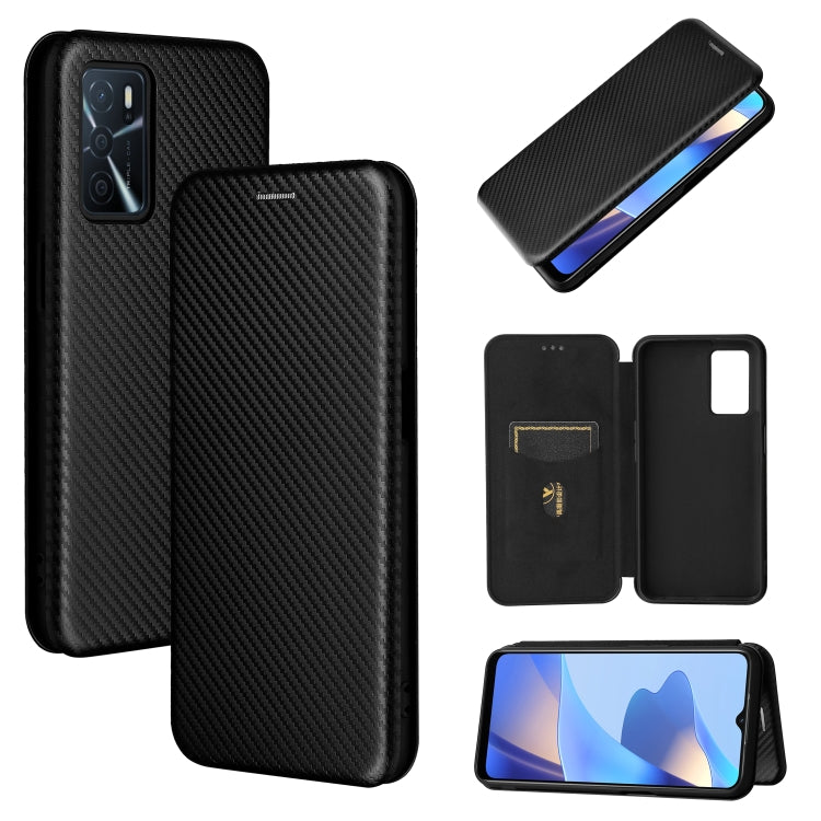 Carbon Fiber Texture Magnetic Horizontal Flip TPU + PC + PU Leather Case with Card Slot, For OPPO A16, For Sharp Aquos Sense 6