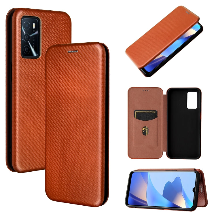 Carbon Fiber Texture Magnetic Horizontal Flip TPU + PC + PU Leather Case with Card Slot, For OPPO A16, For Sharp Aquos Sense 6