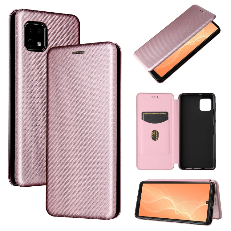 Carbon Fiber Texture Magnetic Horizontal Flip TPU + PC + PU Leather Case with Card Slot, For OPPO A16, For Sharp Aquos Sense 6