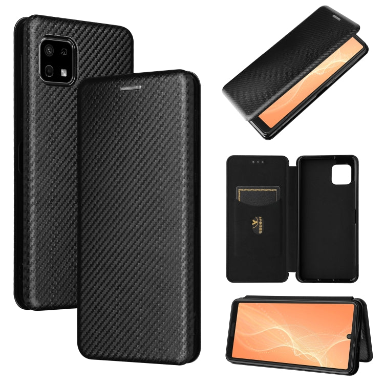 Carbon Fiber Texture Magnetic Horizontal Flip TPU + PC + PU Leather Case with Card Slot, For OPPO A16, For Sharp Aquos Sense 6