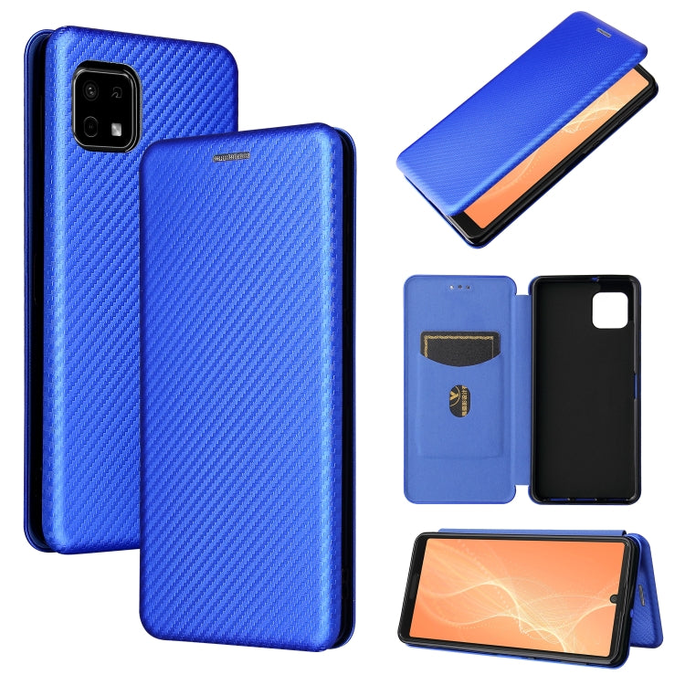 Carbon Fiber Texture Magnetic Horizontal Flip TPU + PC + PU Leather Case with Card Slot, For OPPO A16, For Sharp Aquos Sense 6