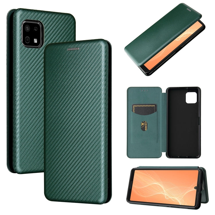 Carbon Fiber Texture Magnetic Horizontal Flip TPU + PC + PU Leather Case with Card Slot, For OPPO A16, For Sharp Aquos Sense 6