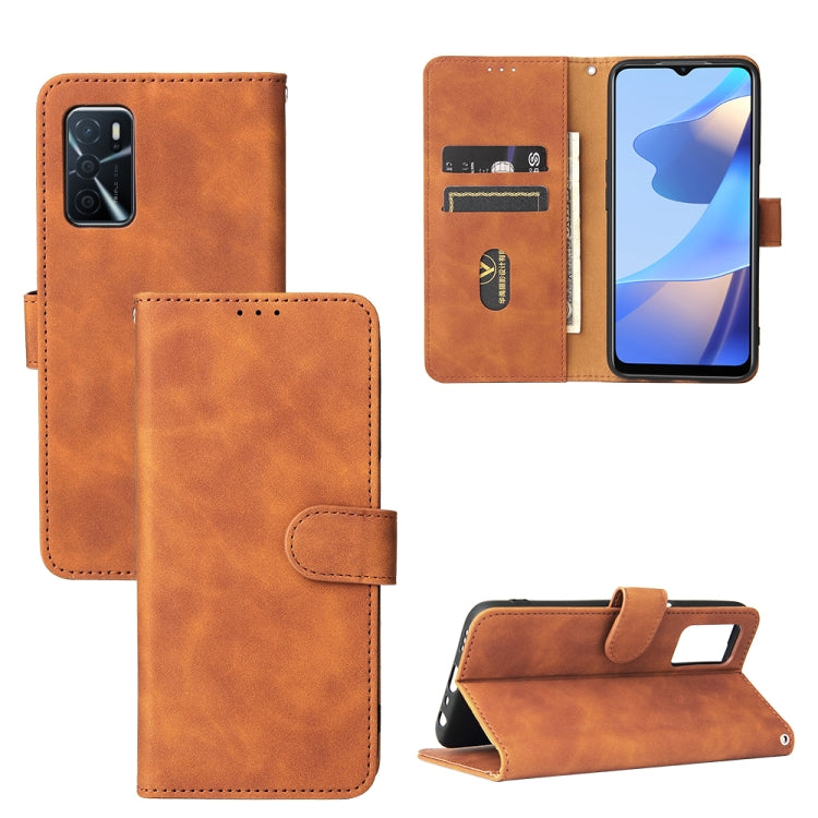 Solid Color Skin Feel Magnetic Buckle Horizontal Flip Calf Texture PU Leather Case with Holder & Card Slots & Wallet