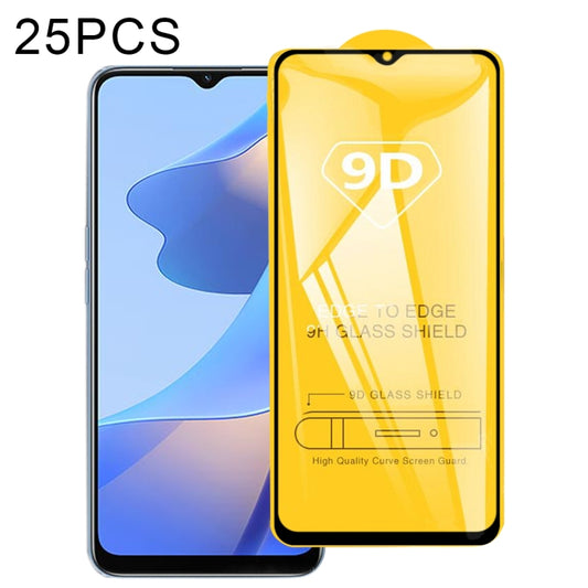 25 PCS 9D Full Glue Full Screen Tempered Glass Film, For OPPO A16 / A16S (1 PC), For OPPO Reno6 4G / Reno6 Z (1 PC)