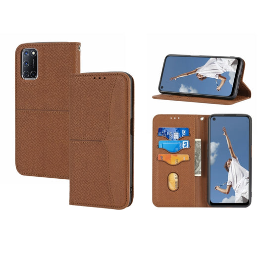 Woven Texture Stitching Magnetic Horizontal Flip PU Leather Case with Holder &amp; Card Slots &amp; Wallet &amp; Lanyard, For OPPO A52, For OPPO A53, For OPPO A54