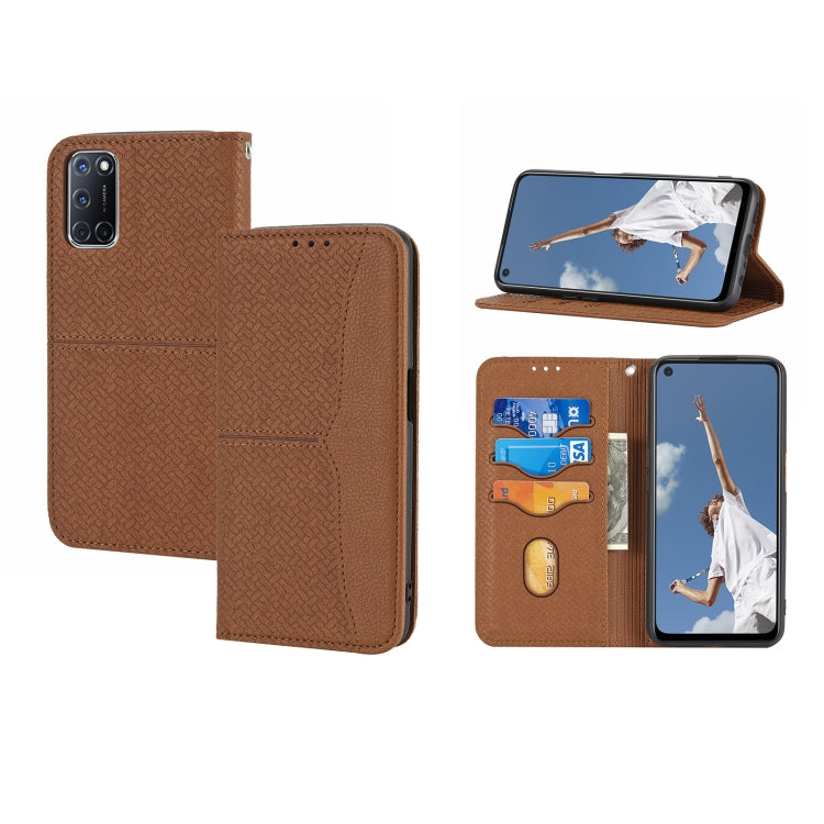 Woven Texture Stitching Magnetic Horizontal Flip PU Leather Case with Holder & Card Slots & Wallet & Lanyard, For OPPO A52, For OPPO A53, For OPPO A54