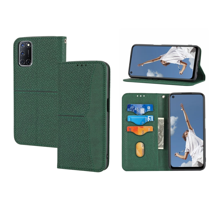 Woven Texture Stitching Magnetic Horizontal Flip PU Leather Case with Holder & Card Slots & Wallet & Lanyard, For OPPO A52, For OPPO A53, For OPPO A54