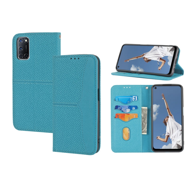 Woven Texture Stitching Magnetic Horizontal Flip PU Leather Case with Holder & Card Slots & Wallet & Lanyard, For OPPO A52, For OPPO A53, For OPPO A54