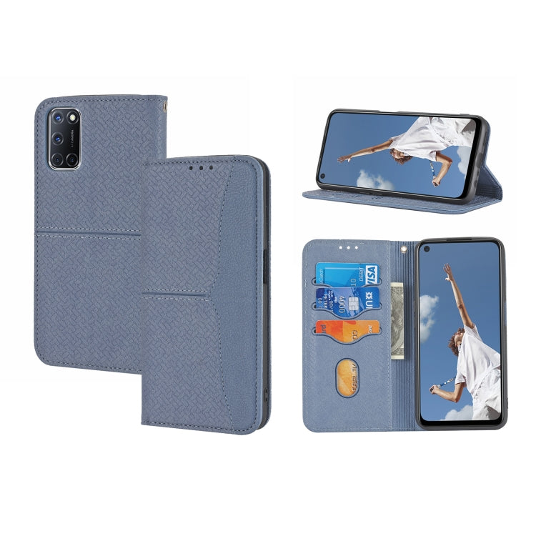 Woven Texture Stitching Magnetic Horizontal Flip PU Leather Case with Holder & Card Slots & Wallet & Lanyard, For OPPO A52, For OPPO A53, For OPPO A54