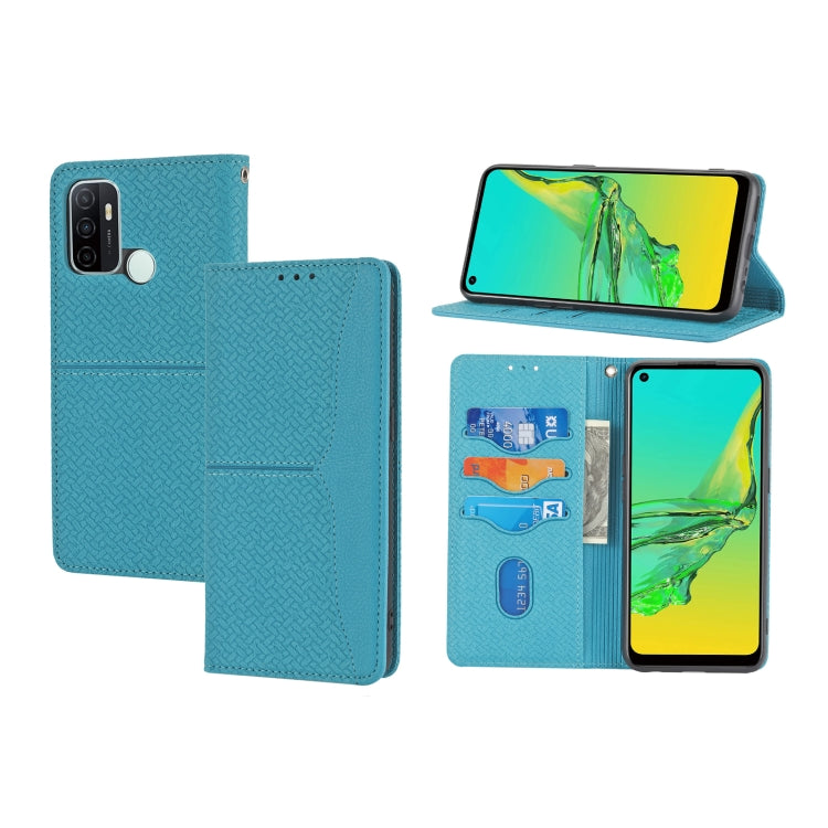 Woven Texture Stitching Magnetic Horizontal Flip PU Leather Case with Holder & Card Slots & Wallet & Lanyard, For OPPO A52, For OPPO A53, For OPPO A54