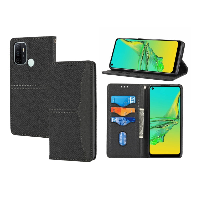 Woven Texture Stitching Magnetic Horizontal Flip PU Leather Case with Holder & Card Slots & Wallet & Lanyard, For OPPO A52, For OPPO A53, For OPPO A54