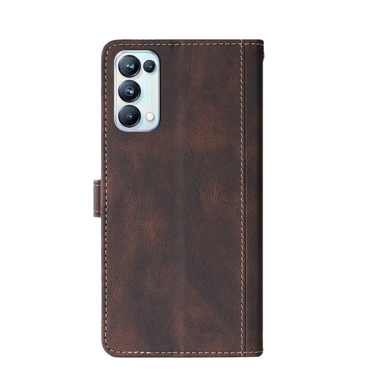 Stitching Skin Feel Magnetic Buckle Horizontal Flip PU Leather Case with Holder &amp; Card Slots &amp; Wallet