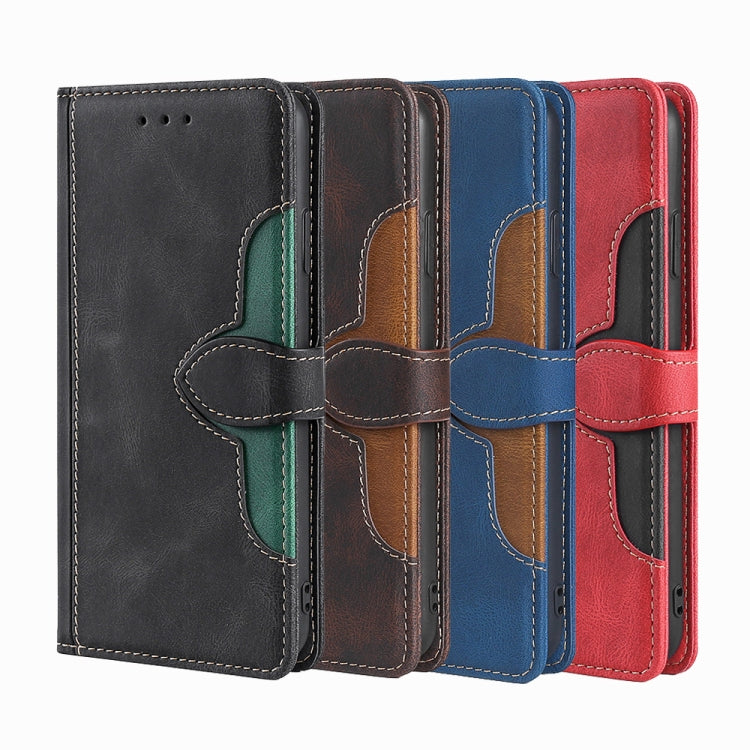 Stitching Skin Feel Magnetic Buckle Horizontal Flip PU Leather Case with Holder & Card Slots & Wallet