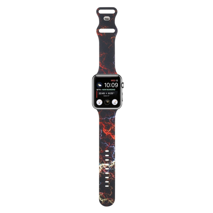 8-buckle Printed Replacement Strap Watchband For Apple Watch Series, 7 45mm / 6 &amp; SE &amp; 5 &amp; 4 44mm / 3 &amp; 2 &amp; 1 42mm, 7 41mm / 6 &amp; SE &amp; 5 &amp; 4 40mm / 3 &amp; 2 &amp; 1 38mm