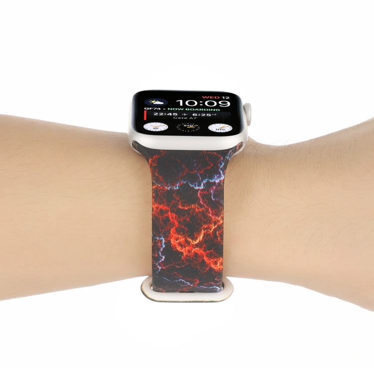 8-buckle Printed Replacement Strap Watchband For Apple Watch Series, 7 45mm / 6 &amp; SE &amp; 5 &amp; 4 44mm / 3 &amp; 2 &amp; 1 42mm, 7 41mm / 6 &amp; SE &amp; 5 &amp; 4 40mm / 3 &amp; 2 &amp; 1 38mm