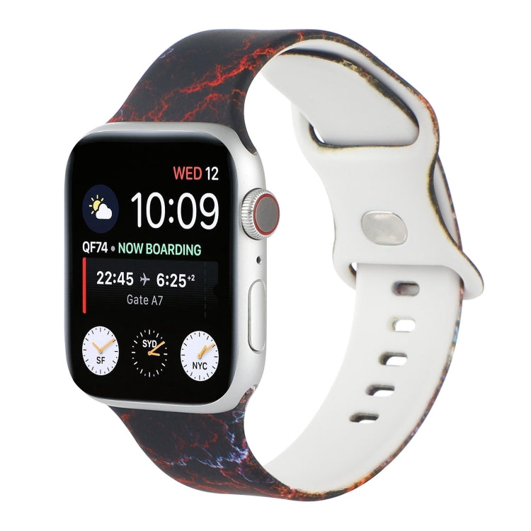 8-buckle Printed Replacement Strap Watchband For Apple Watch Series, 7 45mm / 6 &amp; SE &amp; 5 &amp; 4 44mm / 3 &amp; 2 &amp; 1 42mm, 7 41mm / 6 &amp; SE &amp; 5 &amp; 4 40mm / 3 &amp; 2 &amp; 1 38mm