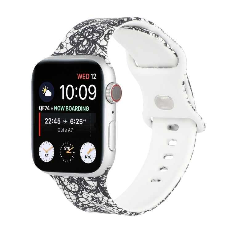 8-buckle Printed Replacement Strap Watchband For Apple Watch Series, 7 45mm / 6 &amp; SE &amp; 5 &amp; 4 44mm / 3 &amp; 2 &amp; 1 42mm, 7 41mm / 6 &amp; SE &amp; 5 &amp; 4 40mm / 3 &amp; 2 &amp; 1 38mm