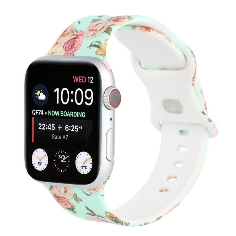 8-buckle Printed Replacement Strap Watchband For Apple Watch Series, 7 45mm / 6 &amp; SE &amp; 5 &amp; 4 44mm / 3 &amp; 2 &amp; 1 42mm, 7 41mm / 6 &amp; SE &amp; 5 &amp; 4 40mm / 3 &amp; 2 &amp; 1 38mm