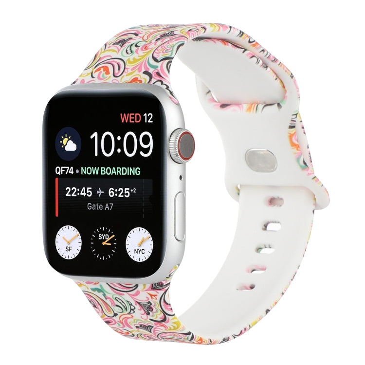 8-buckle Printed Replacement Strap Watchband For Apple Watch Series, 7 45mm / 6 &amp; SE &amp; 5 &amp; 4 44mm / 3 &amp; 2 &amp; 1 42mm, 7 41mm / 6 &amp; SE &amp; 5 &amp; 4 40mm / 3 &amp; 2 &amp; 1 38mm