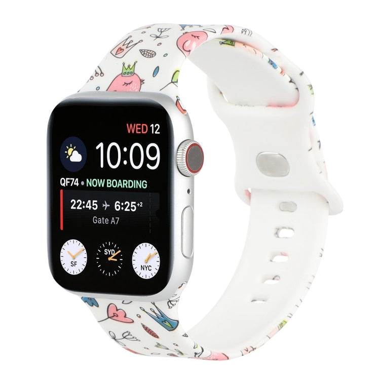 8-buckle Printed Replacement Strap Watchband For Apple Watch Series, 7 45mm / 6 &amp; SE &amp; 5 &amp; 4 44mm / 3 &amp; 2 &amp; 1 42mm, 7 41mm / 6 &amp; SE &amp; 5 &amp; 4 40mm / 3 &amp; 2 &amp; 1 38mm